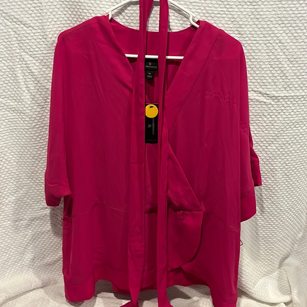 Worthington bright fuchsia blouse. Sz XL